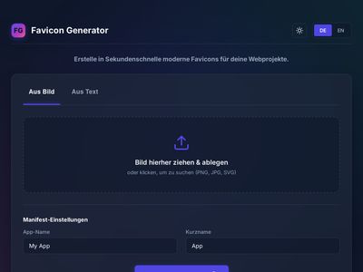 Vorschau auf Favicon Generator - Favicons online aus Bild oder Text erstellen