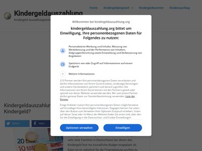 Vorschau auf Kindergeldauszahlung