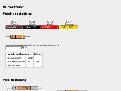 Vorschau auf Rechentools für die Elektronik