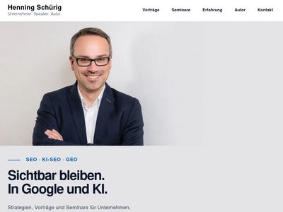 Vorschau auf Henning Schürig: Unternehmer, Speaker, Autor zu SEO/KI-SEO/GEO